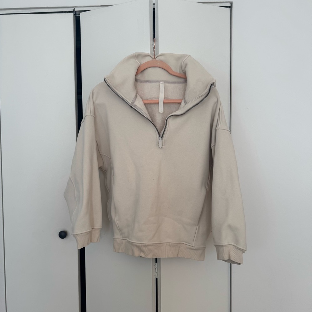 lululemon athletica Beige/Cream Half-Zip Pullover
